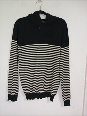 Twentyone Men Los Angeles Striped  Hooded Sweater Size L Wool Blend Casual